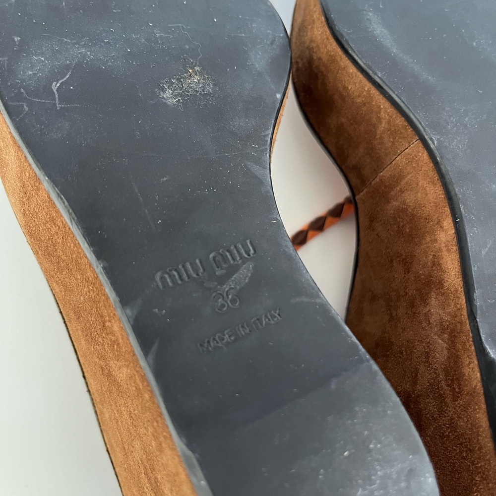 Auth Vtg Miu Miu Suede Platform Heels - image 8